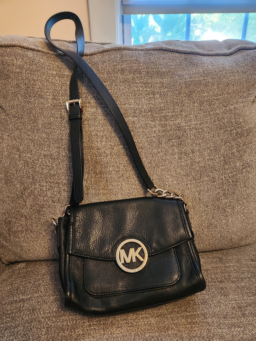 Michael Kors Black Pebbled Leather Crossbody Bag